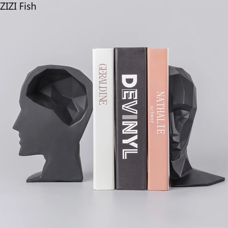 Книжные украшения из смолы художественный портрет белая голова человека