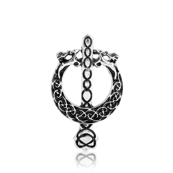 Dongsheng Jewelry Для мужчин Для женщин Викинг норвежский Outlander брошь расторопши кельтский килт Pin брошь в виде шотландской национальной Брошь В Виде Цветка - Окраска металла: silver