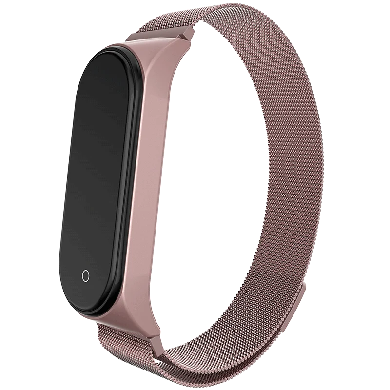 Магнитный браслет для mi Band 3 и 4, металлический браслет, умный Браслет для Xiaomi mi band 3 Xia mi Xaio mi Xao mi Xio mi - Цвет: Розовое золото