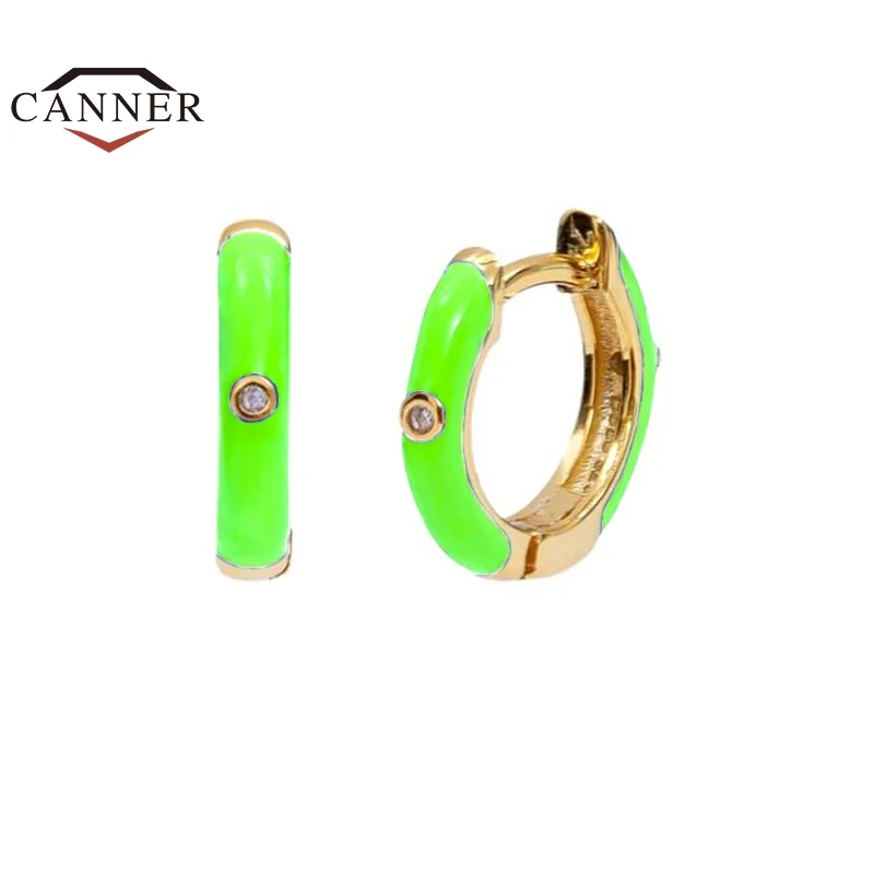 

CANNER Colorful Hoops Copper Hoop Earrings for Women Small Huggie Piercing Round Circle Earring Earings Jewelry Pendients Gifts