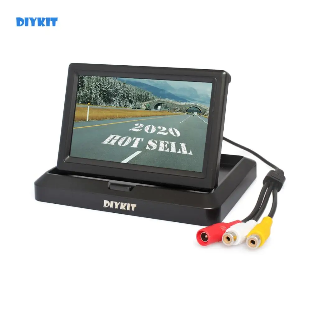 DIYKIT 800x480 5 дюймов складной TFT ЖК-монитор задний вид автомобиля монитор для камеры DVD VCR