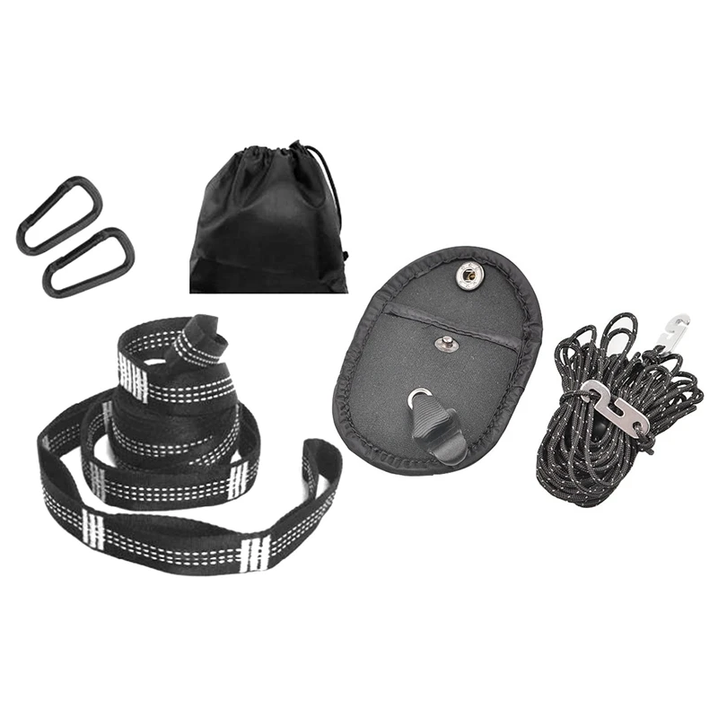 

1 Set Hammock Straps with D Carabiners Storage Bag & 1 Pcs Portable Clothesline Windproof Clothes Rope Drying Rack
