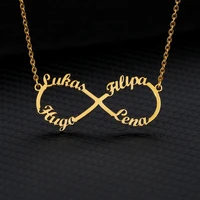 custom infinity one two three four names necklaces for women men gold color stainless steel personalized necklace jewelry