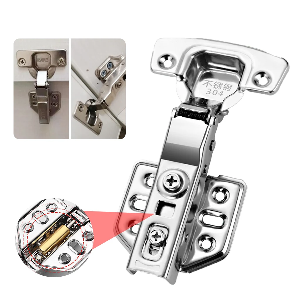 

1pc 2.0mm Hinge Stainless Steel Door Hydraulic Hinges Damper Buffer Soft Close For Cabinet Door Cupboard Furniture Hinges