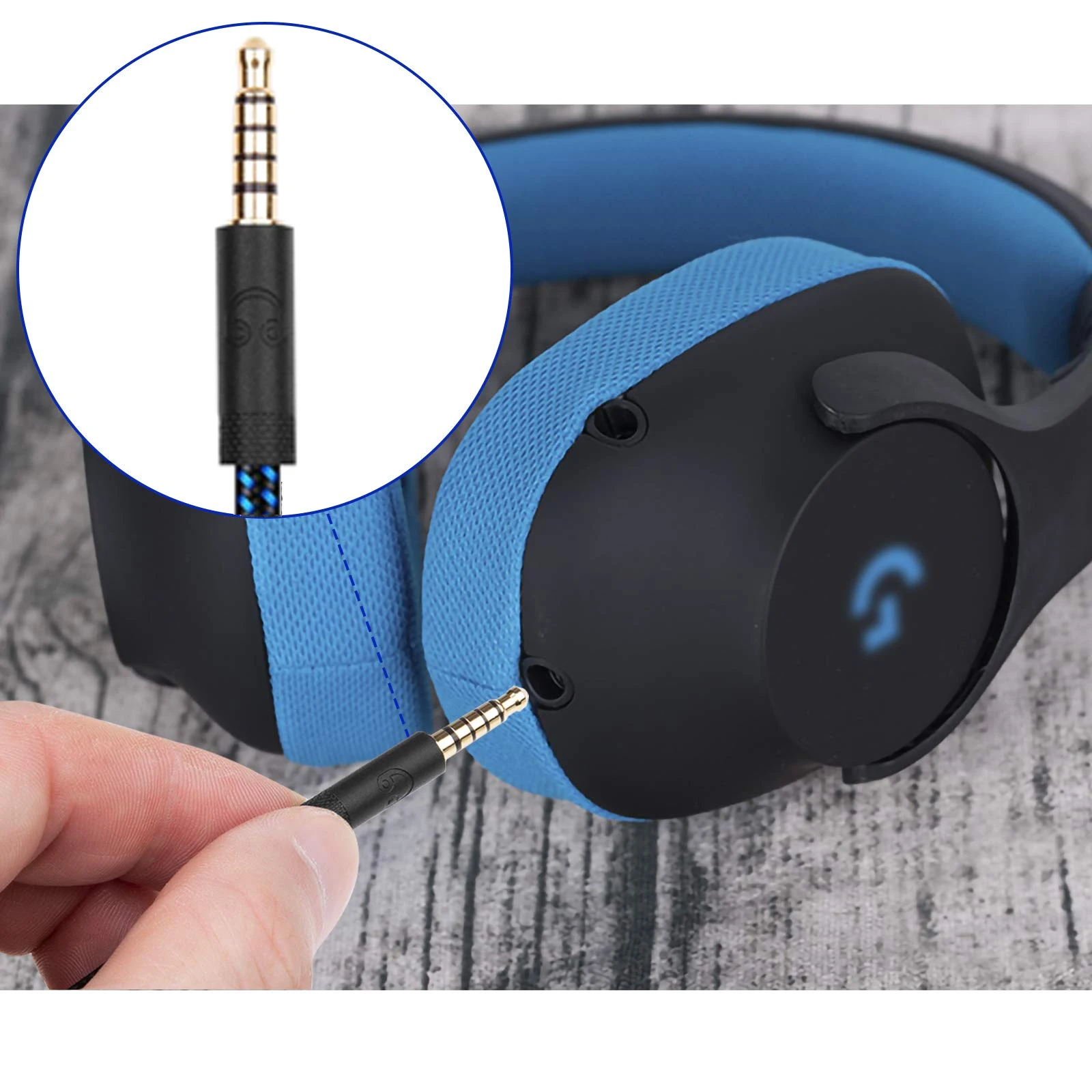 2 0 м Плетеный сменный кабель удлинитель провод для игровой гарнитуры Logitech G433 G233 G