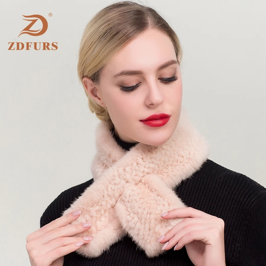 ZDFURS* женский настоящий норковый шарф короткий параграф крест Корейская версия ручной работы Женский вязаный меховой воротник норковый мех шаль шарфы