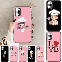 baking cook chef case for phone case for xiaomi redmi poco f1 f2 f3 x3 pro m3 9c 10t lite nfc anime black cover silicone back pr