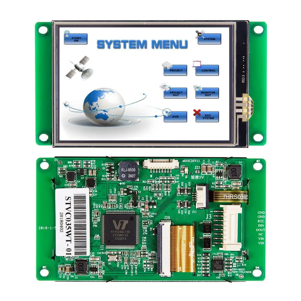 

RS232 RS485 TTL UART Interface 3.5 inch HMI TFT LCD Touch Display with Program + Controller
