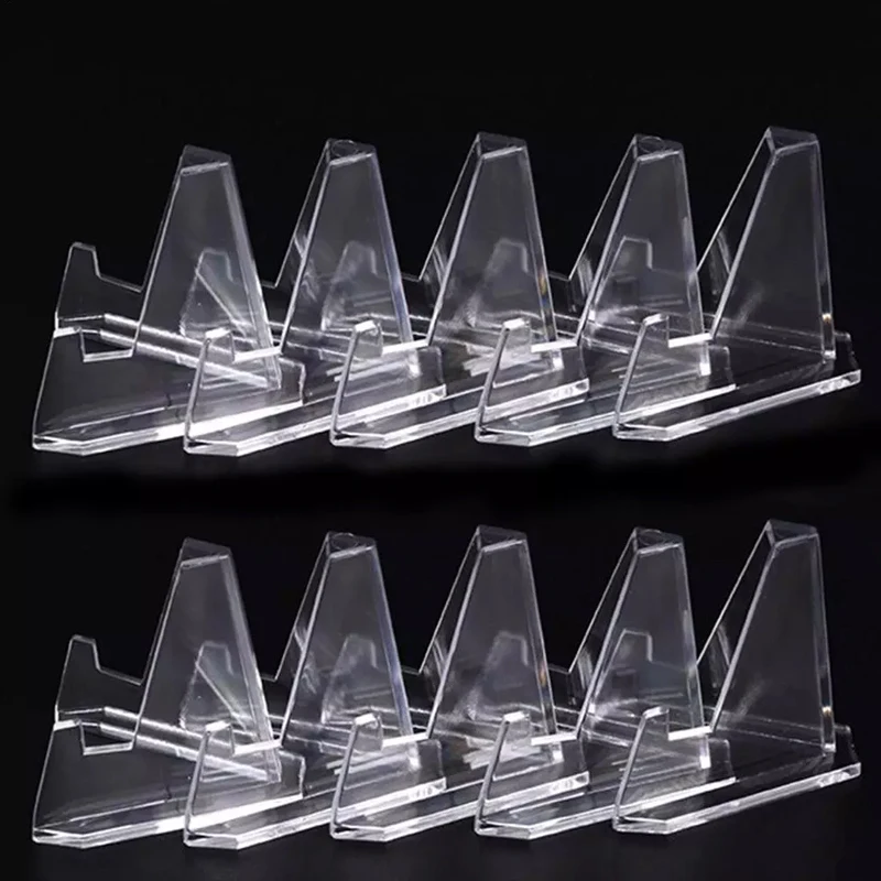 

10PCS Commemorative Display Acrylic Clear Coin Stand Collection Pokemon Card Mini Easel Holder