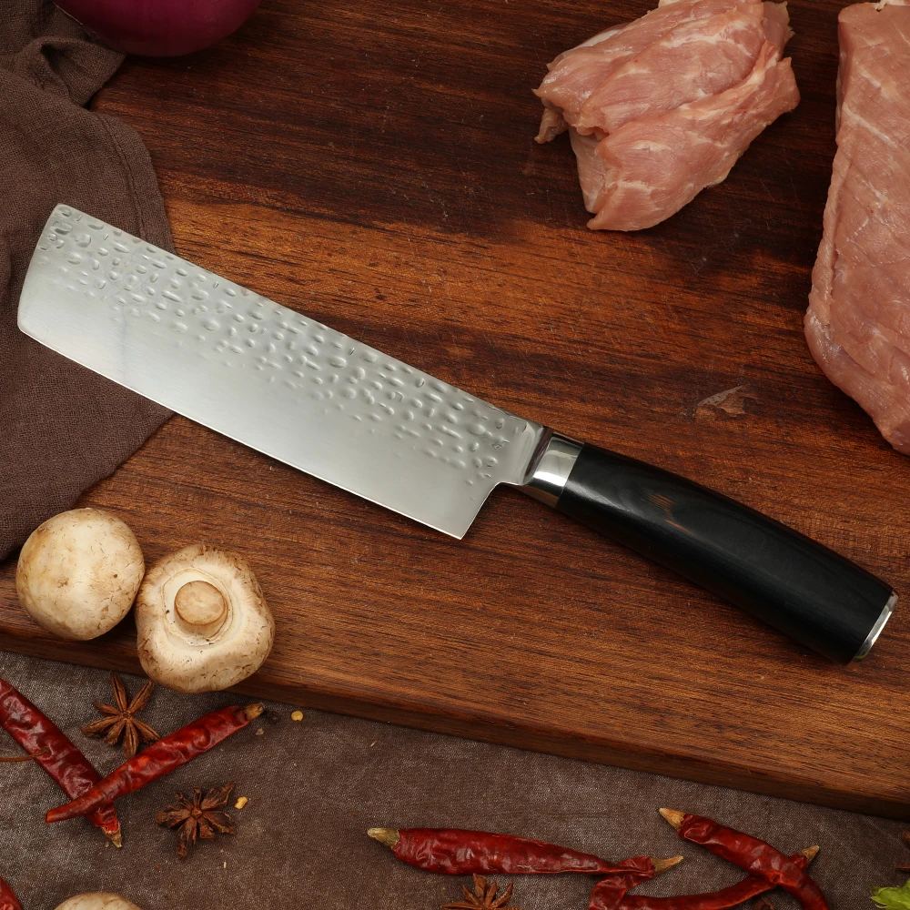 WAK 5CR15 Stainless Steel Kitchen Nakiri Knife 6.7'' Cutting Forged Small Cleaver With Pakka Wood Handle | Дом и сад