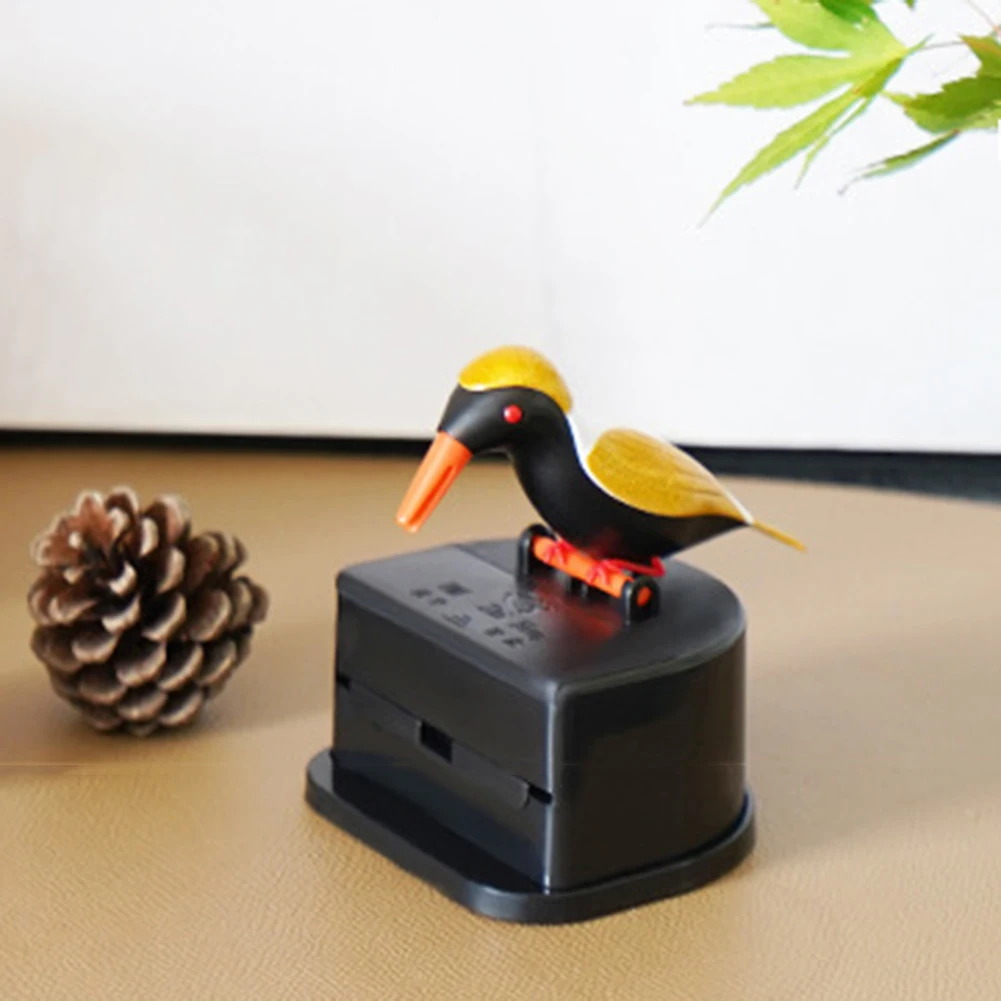 

Cute Bird Toothpick Box Lovely Press-Type Toothpick Dispenser Automatic Toothpick Container Home Decor Ornament Household Gadget