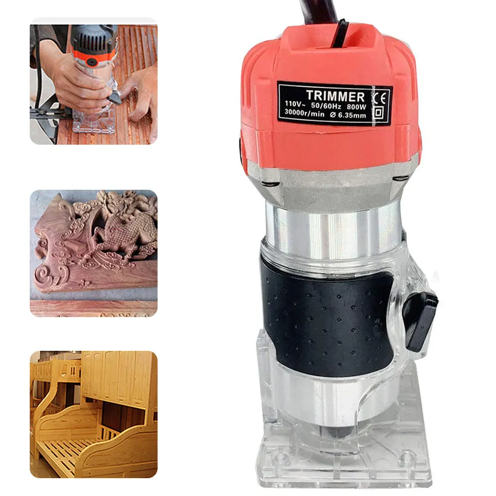 

800w 30000rpm Wood Router Tool Combo Kit Electric Woodworking Machines Power Carpentry Manual Trimmer Tools Electric Trimmer
