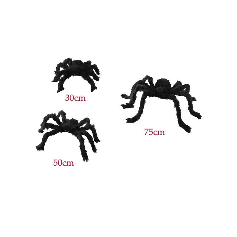 

1Pcs 30/50/75cm Horror Giant Black Plush Spider Halloween Kids Children Toy Black Spider for Party Halloween Haunted Decoration