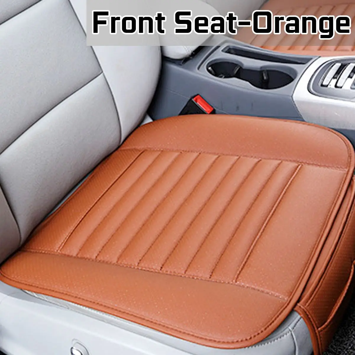 Front Seat Orange Универсальный чехол для сиденья автомобиля четыре сезона искусственная кожа передняя задняя подушка дышащий протектор коврик для авто аксессуары автомобиля - Название цвета: Front Seat Orange