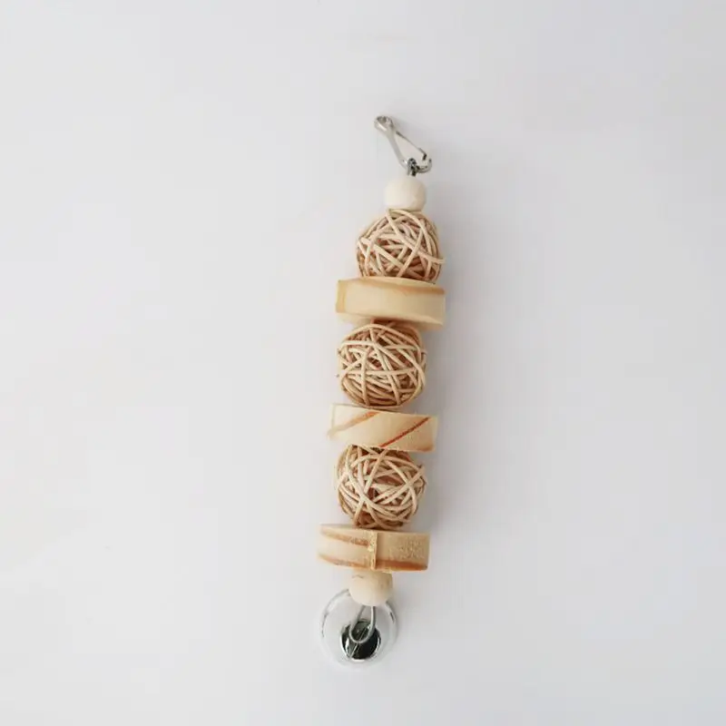 

Parrot Chew Strands Wooden Bird Parakeet Bite Molar Toys Rattan Ball D0AC
