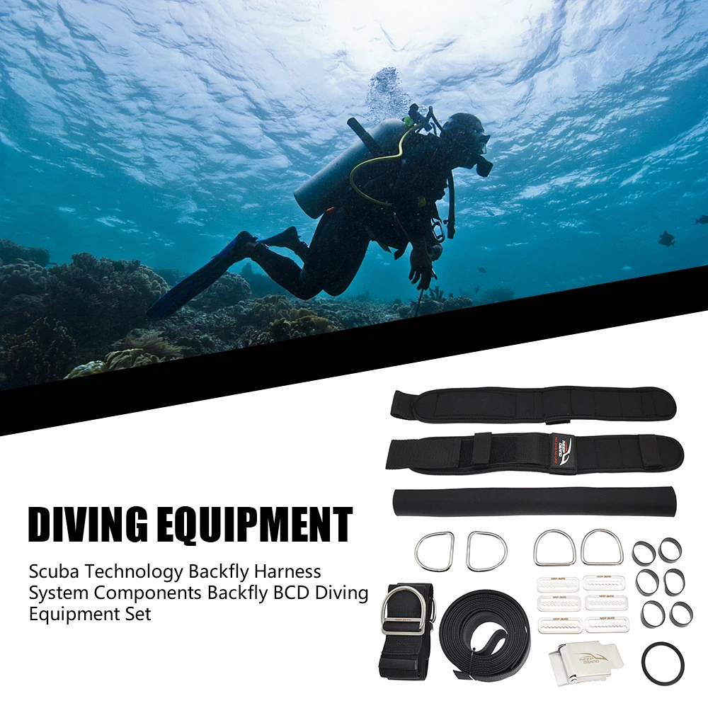 

KEEP DIVING Scuba Diving Backplate Harness Set BCD Ultralight Backplane Accessories Crotch Strap Weight Belt Dive Kit