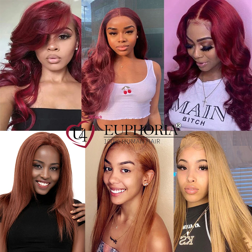 Объемные волнистые волосы 3 пряди с закрытием 27 30 33 Бург 99J цвет бразильские Remy