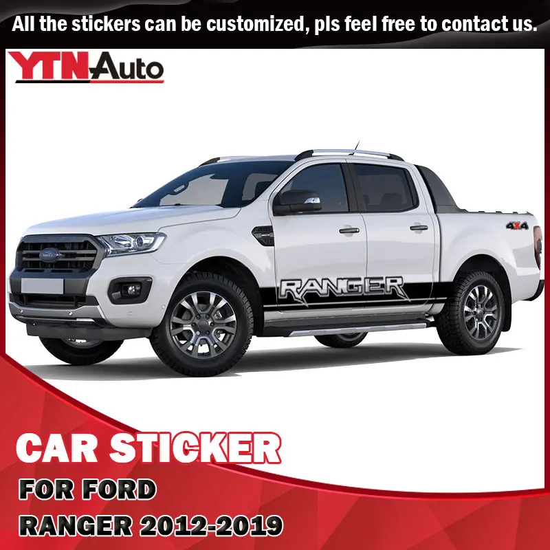 Наклейки на боковые двери кузова автомобиля 4x4 гоночные полоски графические