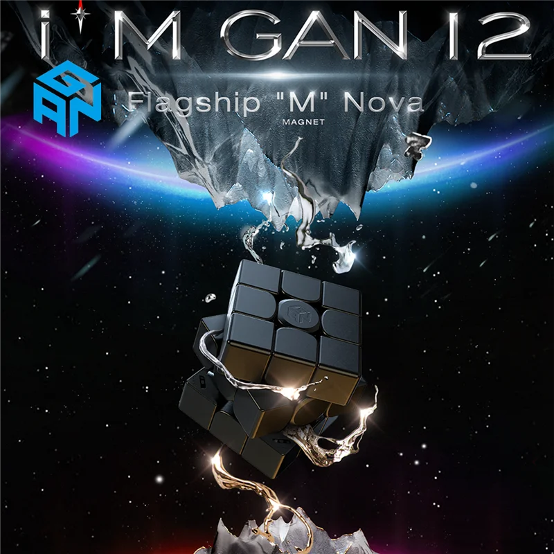 GAN 12 Maglev UV 3x3x3 magn&eacute;tico cubo m&aacute;gico sin pegatinas Gan12 Maglev Leap imanes rompecabezas cubos de velocidad GAN12M-1