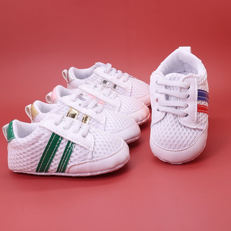 

Newborn Baby Girls Boys Mesh Breathable Soft Sole Children's Shoes Autumn Toddlers Prewalker White Shoes Soft Sole First Walkers