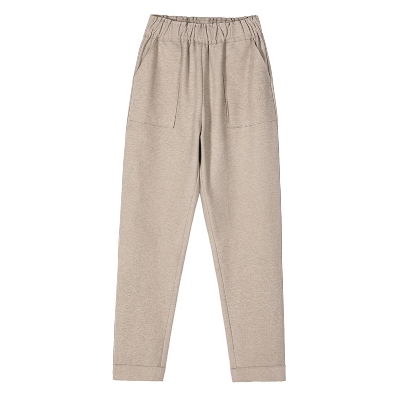 Женские шерстяные шаровары REALEFT повседневные брюки с карманами и высокой талией