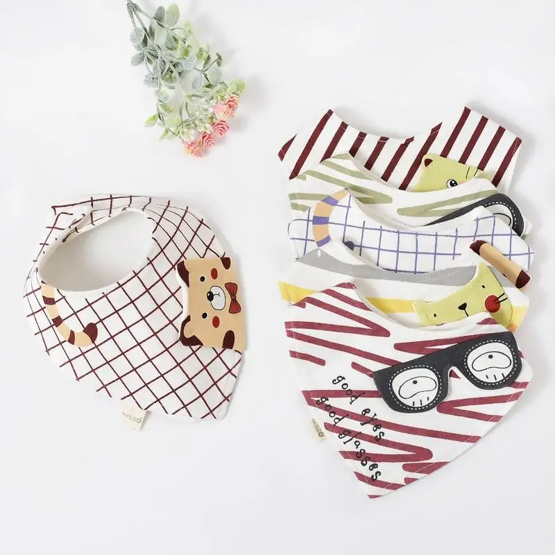 

Baby Bibs Cotton Lunch Bibs Cartoon Animal Printing Infants Bibs Boys Girls Feeding Burp Cloths Bibs Apron