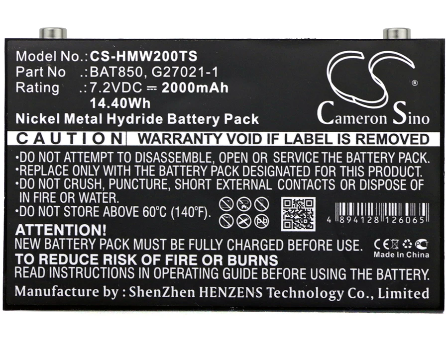 

Cameron Sino 2000mAh Battery HME BAT850 G27021-1 for HME MB Base Stations Pro 850 Intercom WS200