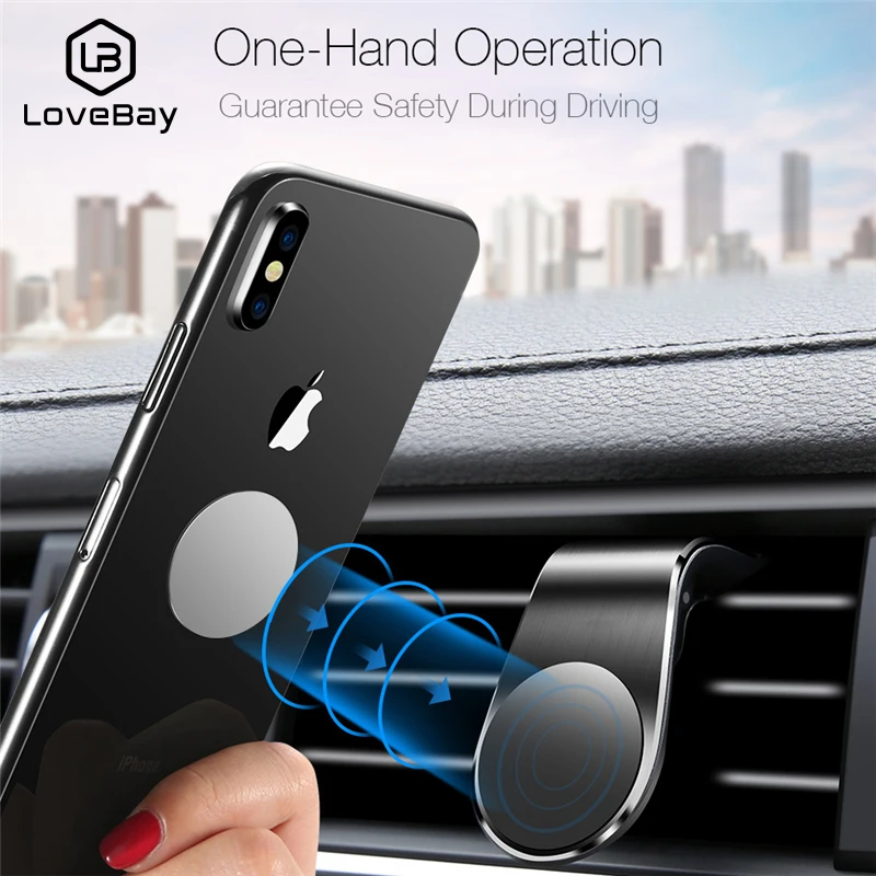 Автомобильный держатель для телефона Lovebay металлический магнитный iphone Samsung Xiaomi |