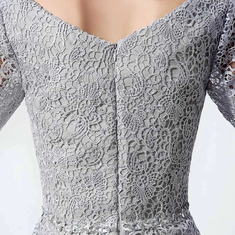 A Line совок шеи длиной до пола шифоновые вечерние платья с кружевом Мать невесты платья| |