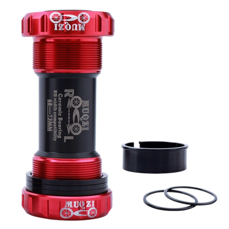 

Muqzi Ceramic Bearing Bottom Bracket Bb Bsa Central Axis Thread Formula for Shimano Sram Crankset Mtb Road Bike Red