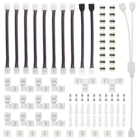 95pcs 5050 4 pin led strip connector kit durable wearable plug play with t shaped l shaped connectors strip jumpers strip clips