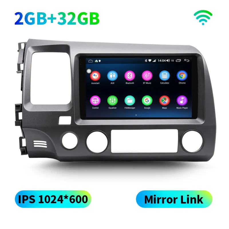 Радуясь android 8,1 автомобильный Авторадио gps стерео для Honda civic 2006-2011 с Carplay Android Авто ips Восьмиядерный 4 Гб ram - Цвет: JY-HO144N3