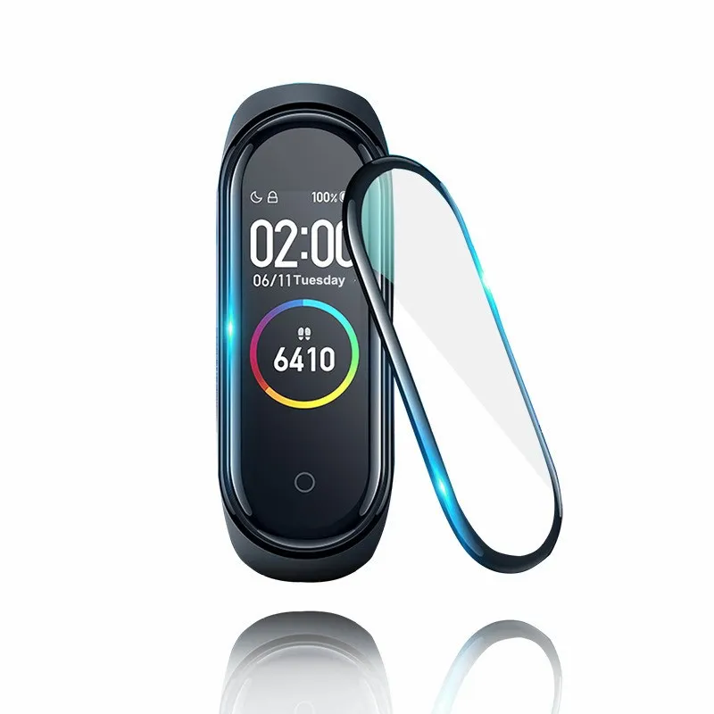 Изогнутый защитный экран 9D для xiaomi mi band 4 мягкая пленка смарт браслета xaomi miband4 не