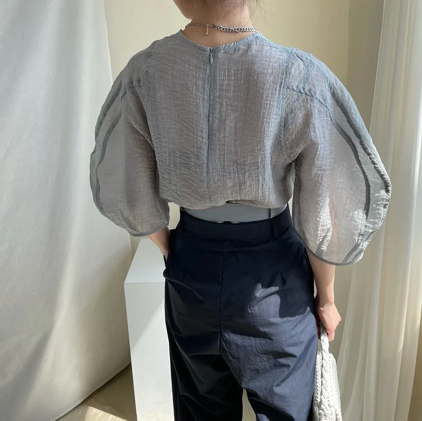 

Blouses Woman Clothing Summer Office Lady Big Size Tunic Tops 2021 Casual Short Sleeve Solid Shirt Blouse Blusa Feminina XC759