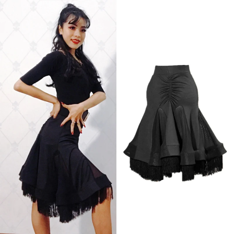 Новая юбка для латинских танцев женские платья с бахромой женский костюм