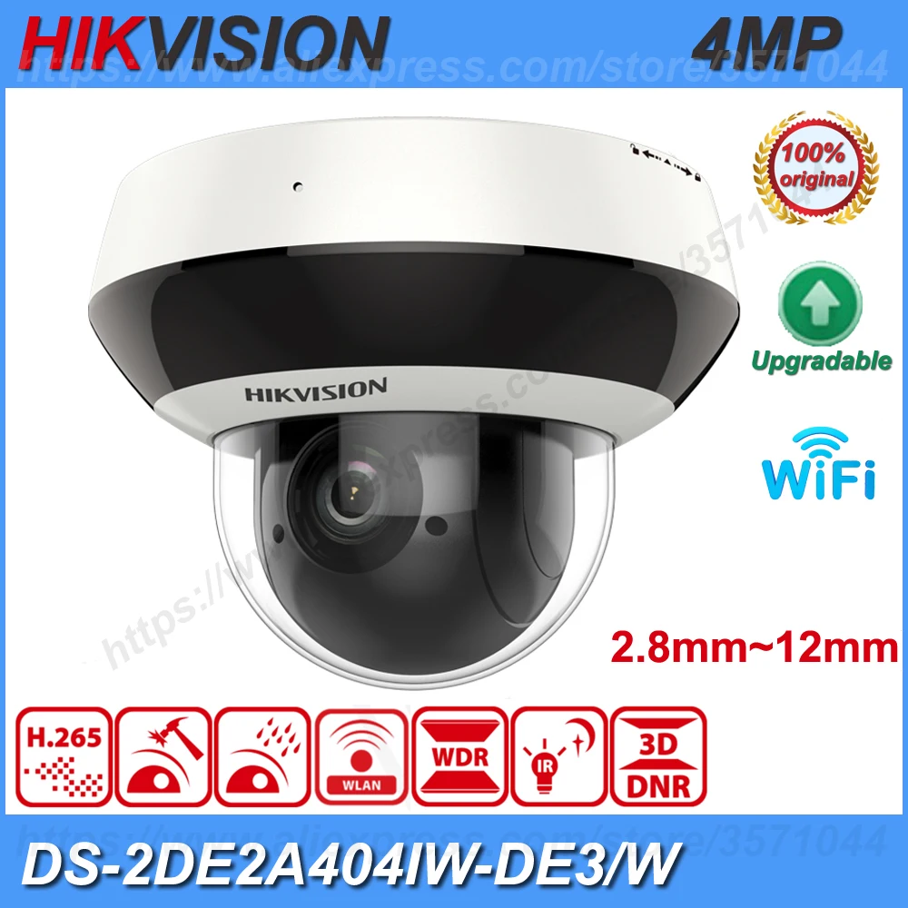 

Original Hikvision Mini PTZ DS-2DE2A404IW-DE3/W Wifi Wireless 2-Inch IR POE 4MP Network Speed Dome Camera