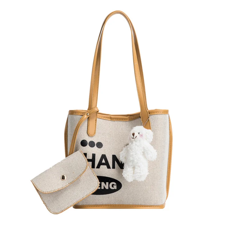 

Large Capacity Tote Bags Women's Bag 2021 Summer New Handbags Fashion Doll Small Fresh Shoulder Bag Female Armpit Bags