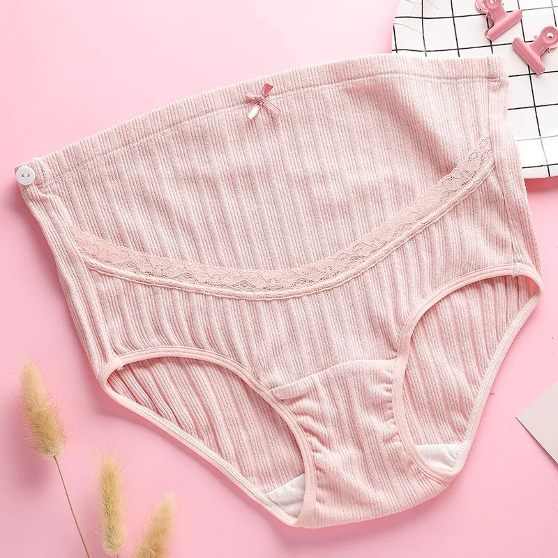 Pink ZTOV 1 шт., хлопковое нижнее Белье для беременных женщин, нижнее Белье для беременных, Одежда для беременных, трусики для беременных, XXXL - Цвет: Pink