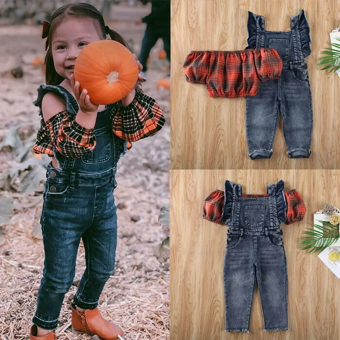 Комплект модной детской одежды для маленьких девочек клетчатый жилет с рукавами