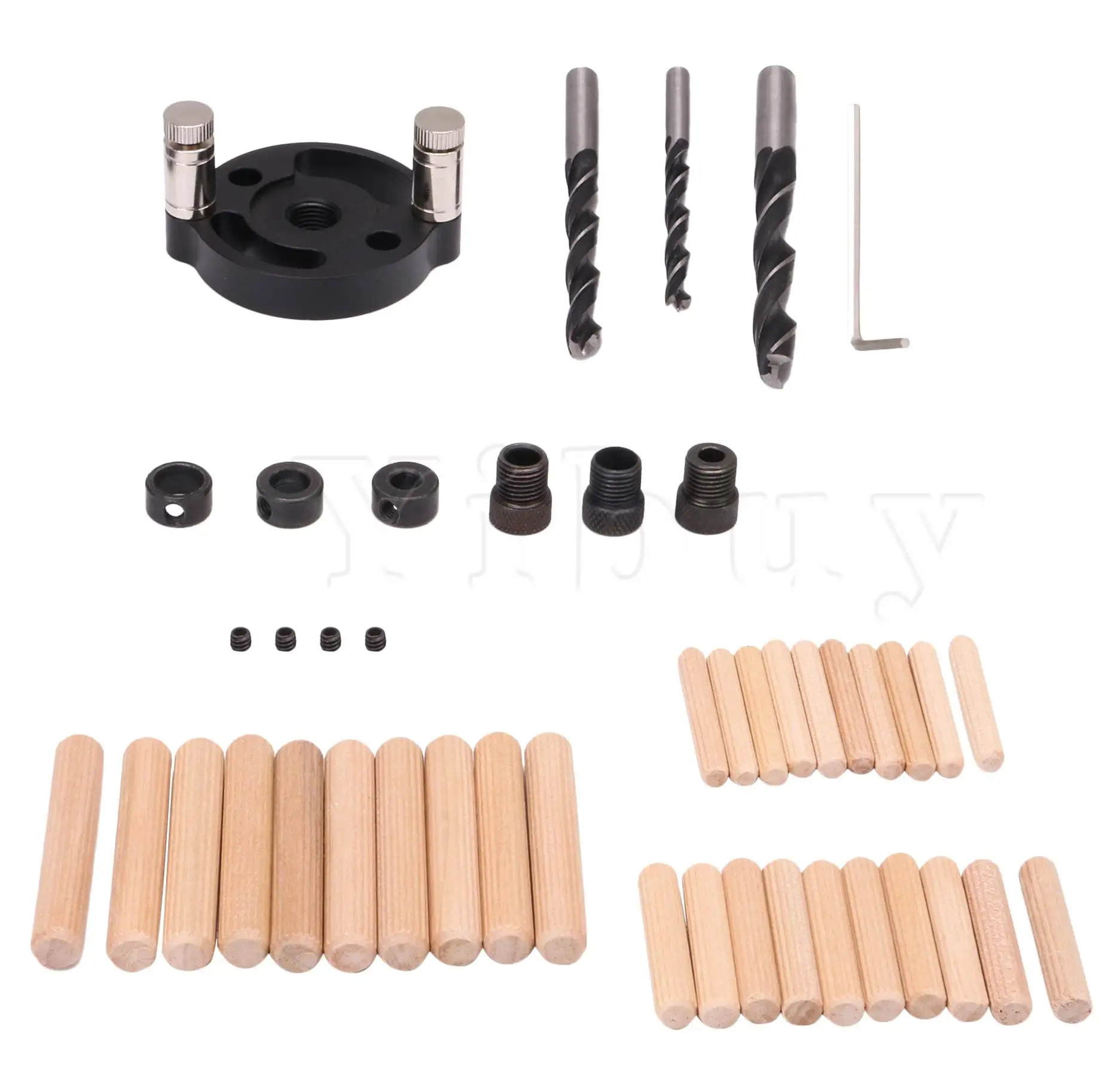 

Beech Silver Wooden Panel Locator Dowel Hand Drill Bit Guide Tools Kits