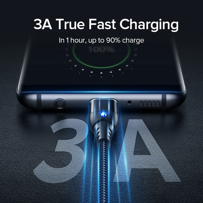 Магнитный кабель GETIHU 3A Micro USB тип C светодиодный магнитный зарядный для телефона