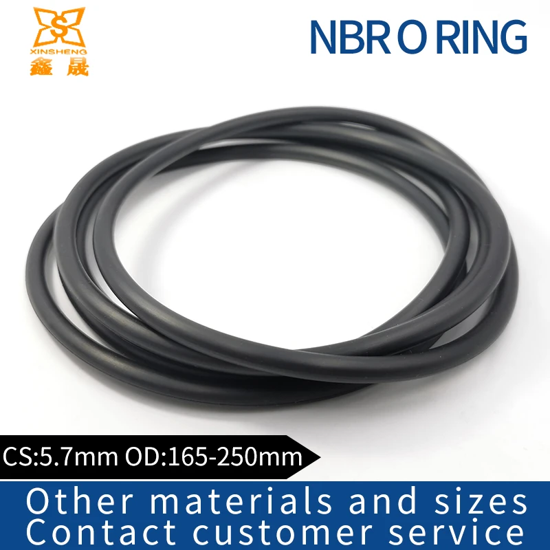 

Резиновое кольцо, черное уплотнительное кольцо NBR, модель CS5.7mm OD165/170/175/195/200/205/215/220/225/240 мм, уплотнительное кольцо, уплотнительное кольцо, прок...