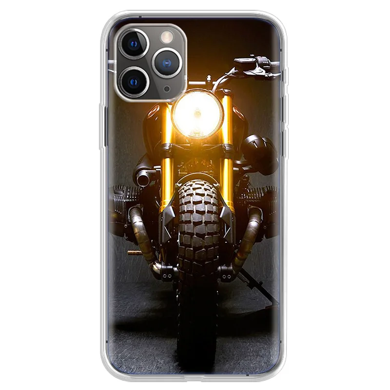 

Motorcycle Case For iPhone 7 8 6 6S Plus 11 Pro Max 12 Mini XR X XS 5 5S SE 2020 Soft Silicone Back Cover Fundas Cases Luxury