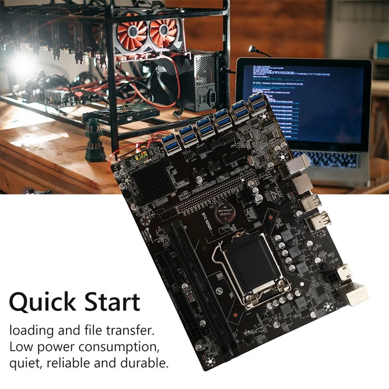 Материнская плата B250 BTC12P для майнинга Pcie 12xusb мульти-графическая карта LGA1151 DDR4 RAM