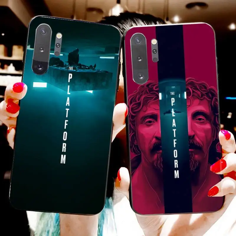 Силиконовый черный чехол с платформой для телефона Samsung Note 7 8 9 10 Plus lite Galaxy J7 J8 J6 2018