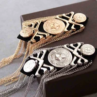 apparel one piece breastpin tassels shoulder board mark knot epaulet patch metal badges applique patch for clothing am 2601