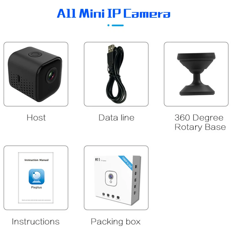 A11 IP CAMERA A11 A12 A10 1080P HD Wifi ip-камера ночного видения безопасности микро дома Смарт cctv детектор движения видео DVR мини видеокамера PK SQ23 - Цвет: A11 IP CAMERA