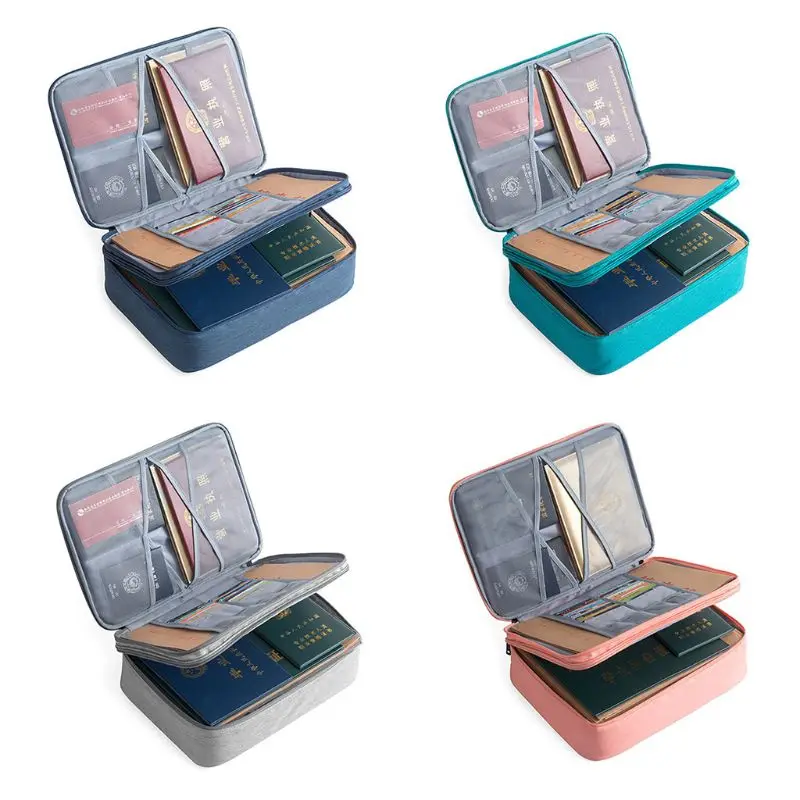 Double Layer Document Ticket Bag Zipper Storage Large Capacity Certificates Files Organizer Travel | Канцтовары для офиса и