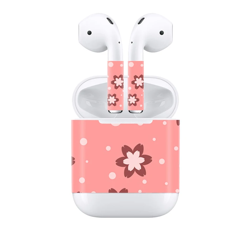 2 шт./лот цветочный дизайн для AirPods наклейка съемный клей декоративная кожи airpods