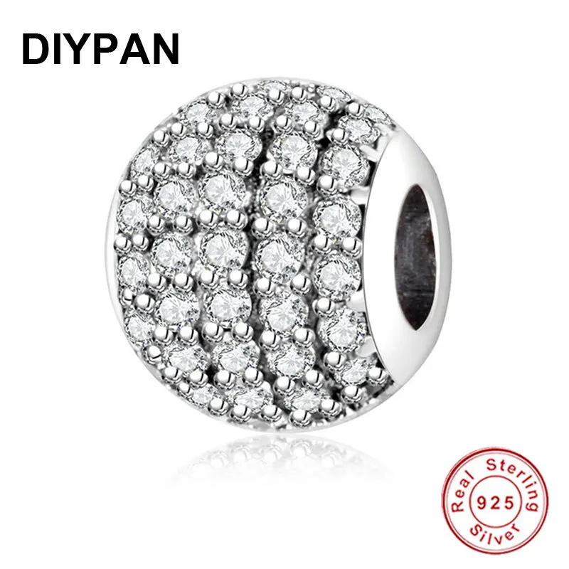 

Fit Original Charms Bracelets 925 Sterling Silver Pave Clear Zircon Charms Beads For Jewelry Making Women Berloque